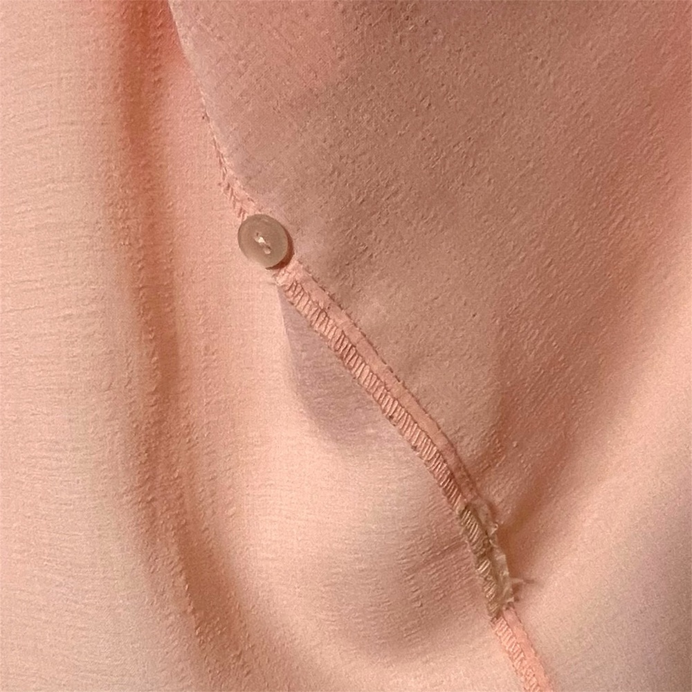 Vintage Poet by Nicola Coral Pleated High Collar Blouse Top - Picture 7 of 8